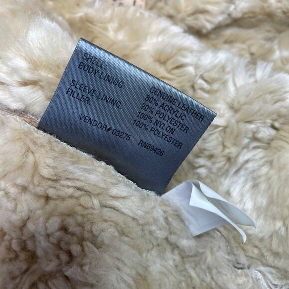 Wilsons Leather Suede Faux Shearling Fur Moto Jacket Boho Penny Lane Womens XL - Picture 14 of 17